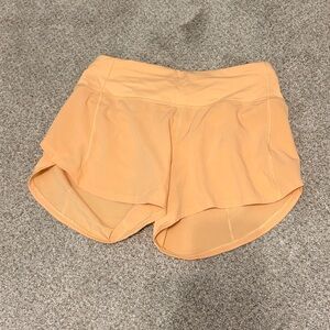 Lululemon cream speed up shorts size 4 4 inch length